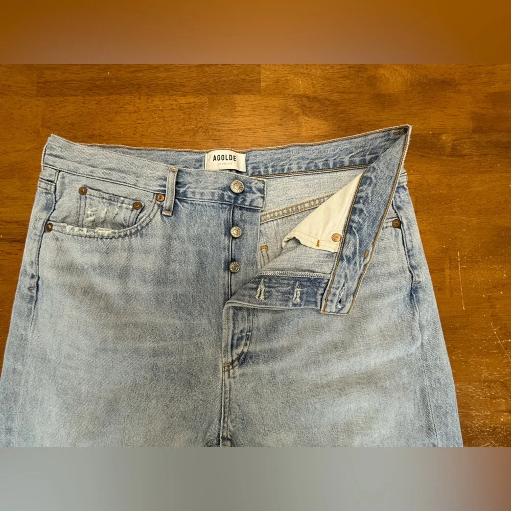 Agolde Distressed Riley Crop Jean 31 100% Cotton No Stretch